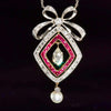 Collar Perla Agua Salada y Rubí Eduardiano | Belle Époque, 1900