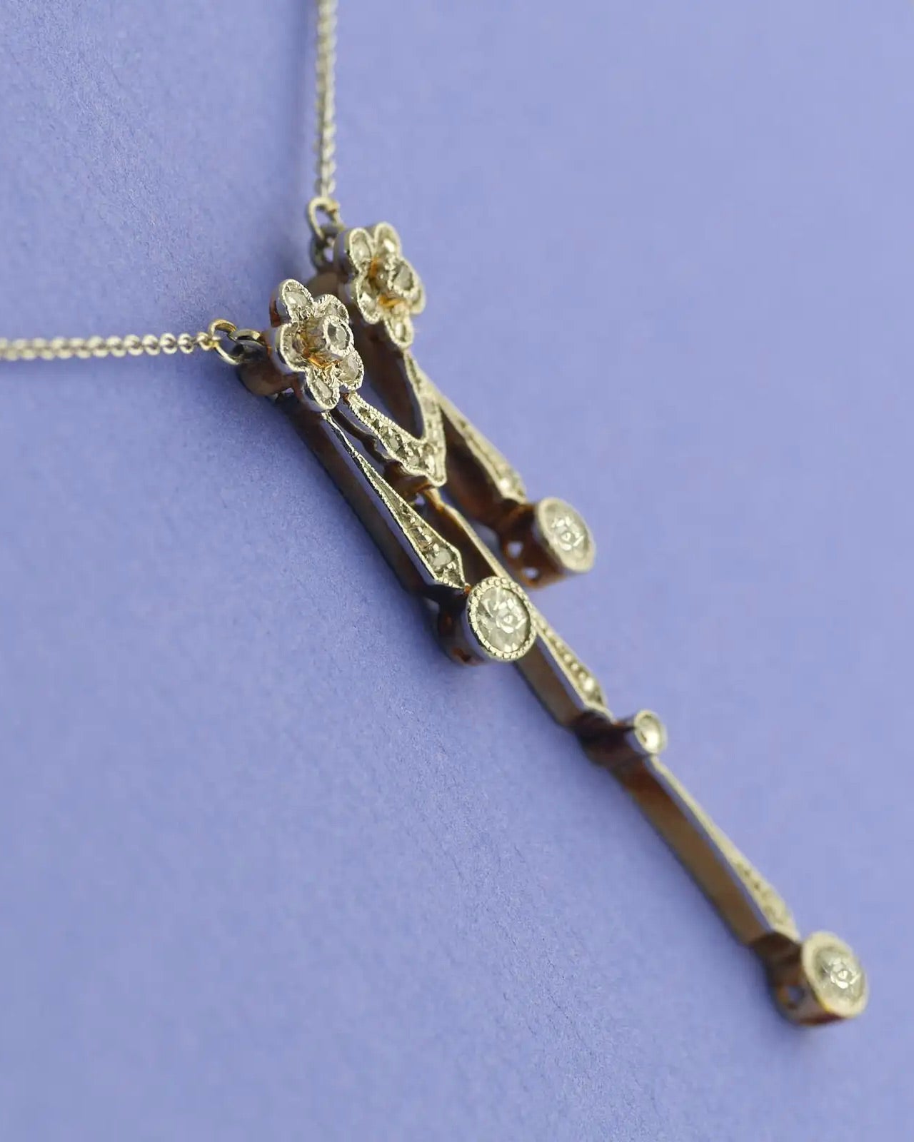 Colgante Doble Eduardiano de Diamantes, Oro y Platino | Reino Unido, 1910