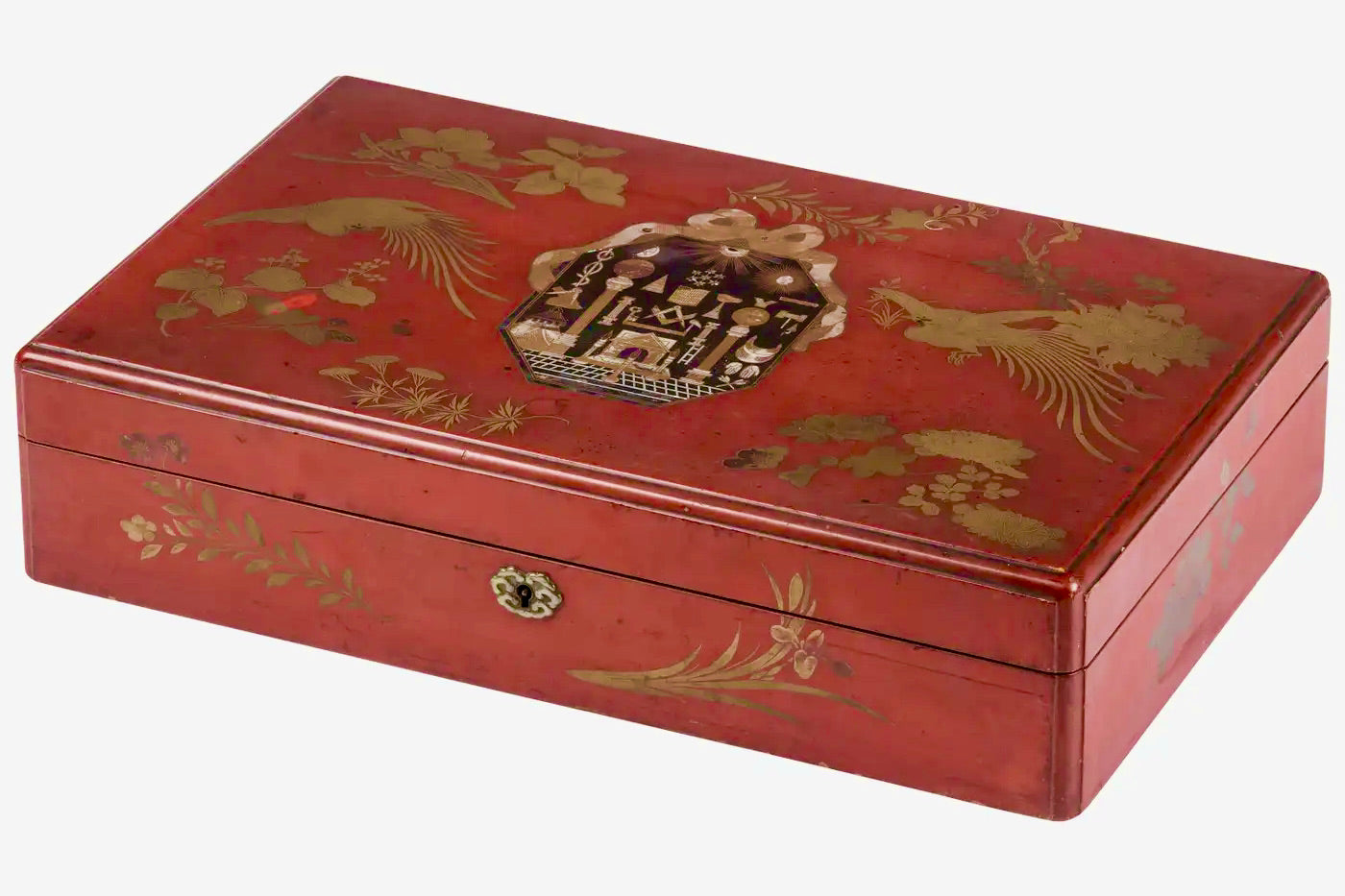 “Caja Masónica Japonesa” de Laca Roja | Exportación Kioto-Nagasaki 1800