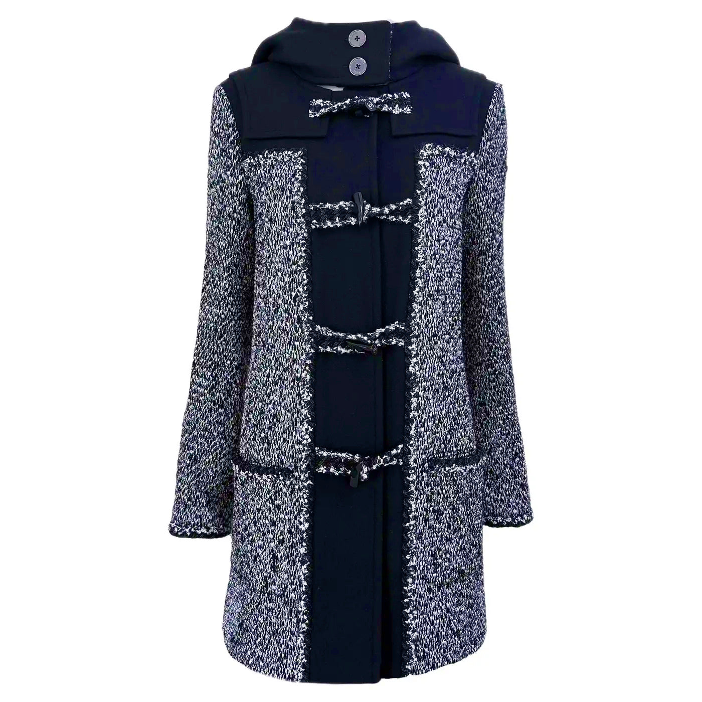 Chanel, Abrigo de Tweed Negro y Crudo Colección 2010