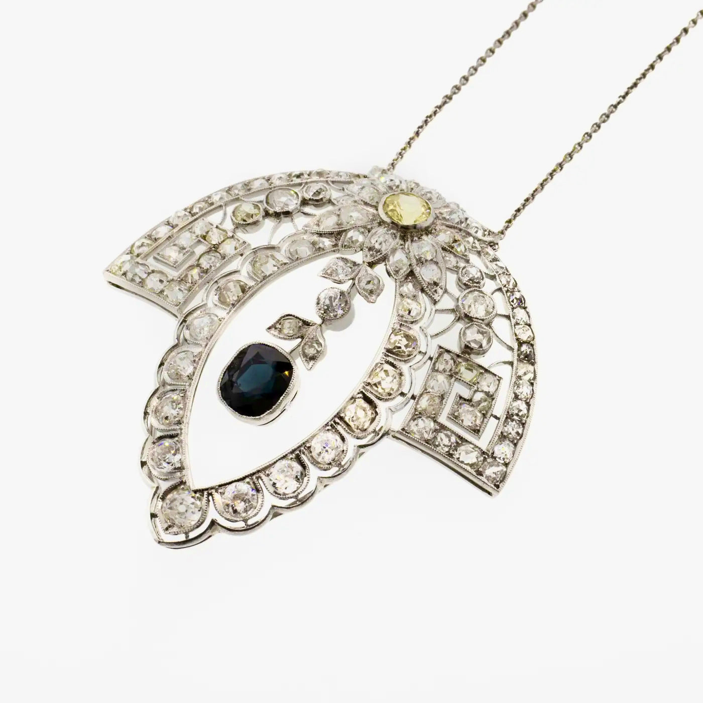 Collar Eduardiano de Zafiro y Diamantes en Platino | Austria, 1901