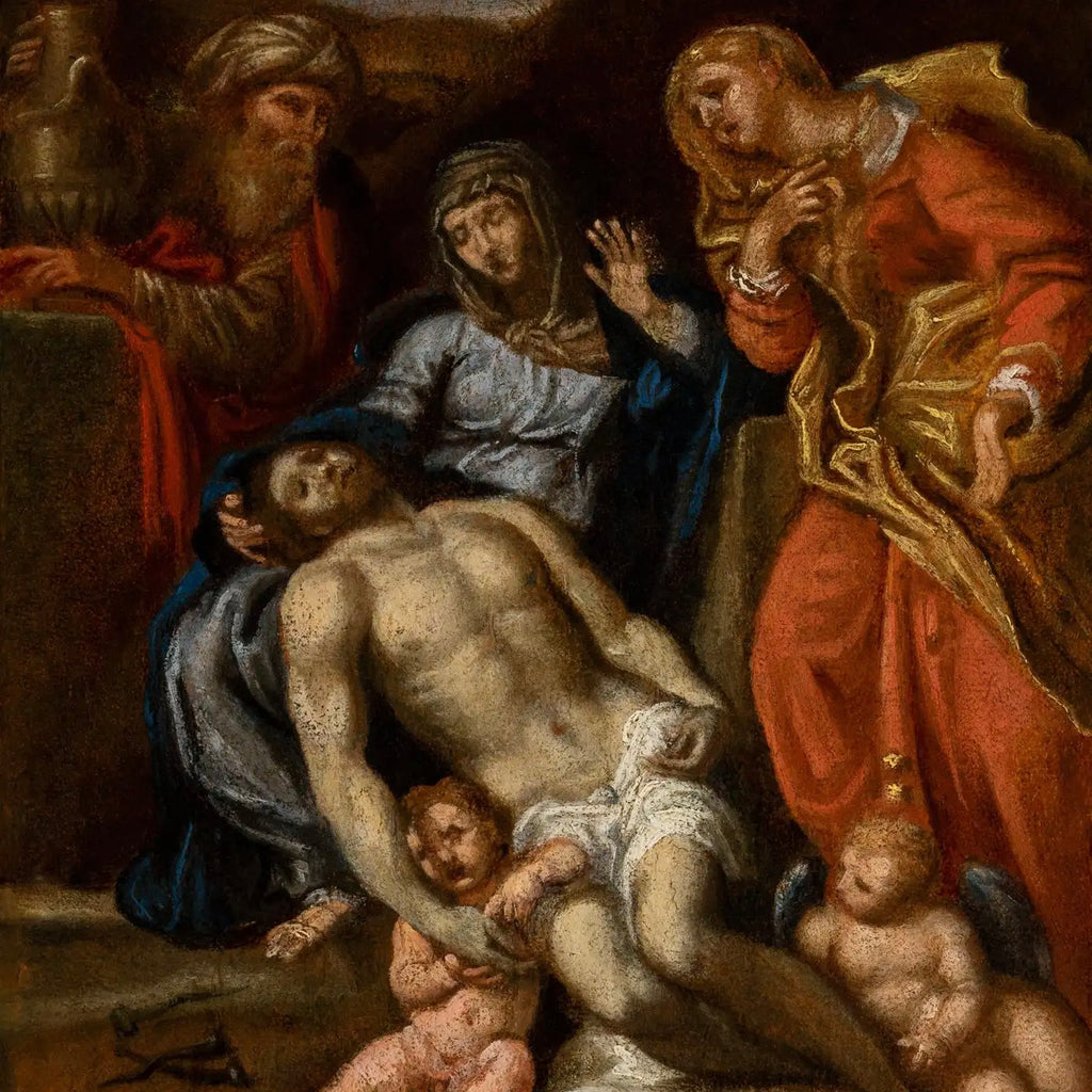 La Lamentación de Cristo | Óleo sobre Papel sobre Lienzo | Domenichino, 1600