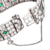 Pulsera Estilo Art Deco | Diamantes y Esmeraldas | Francia, 1920