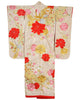 Kimono Ceremonial Japonés Brocado Dorado con Grullas Voladoras, 1970