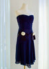 Vestido Chanel Seda Azul Escote Corazón Colección 1992