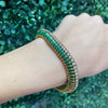 Tiffany & Co Pulsera Vintage de Oro Amarillo con Esmalte Verde 1950
