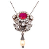Colgante de Rubí, Diamante y Perla | Estilo Victoriano | 1880