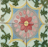4  azulejos antiguos de porcelana de Japón 1900