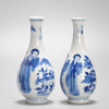 Jarrones Kangxi Azul y Blanco | Damas y Flores | Siglo XVII