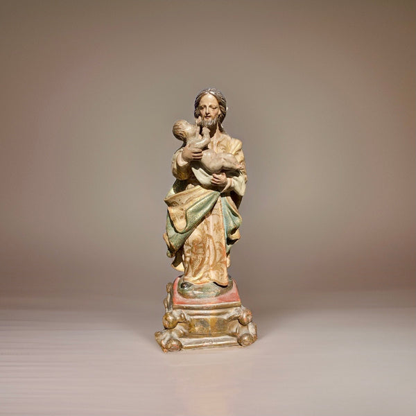 "San José con Niño” | Escultura en Terracota | Escuela Sevillana del Siglo XVIII