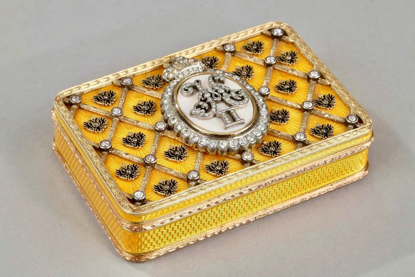 Fabergé 1900 Caja de Rapé de la Coronación del Zar Nicolás II