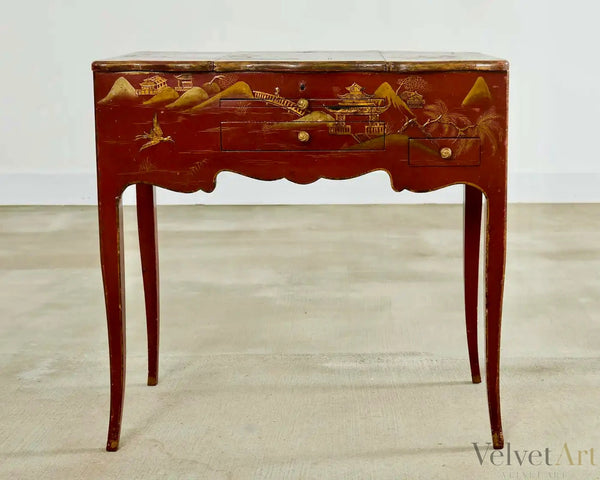 Tocador inglés Queen Anne con Laca Chinoiserie, siglo XIX