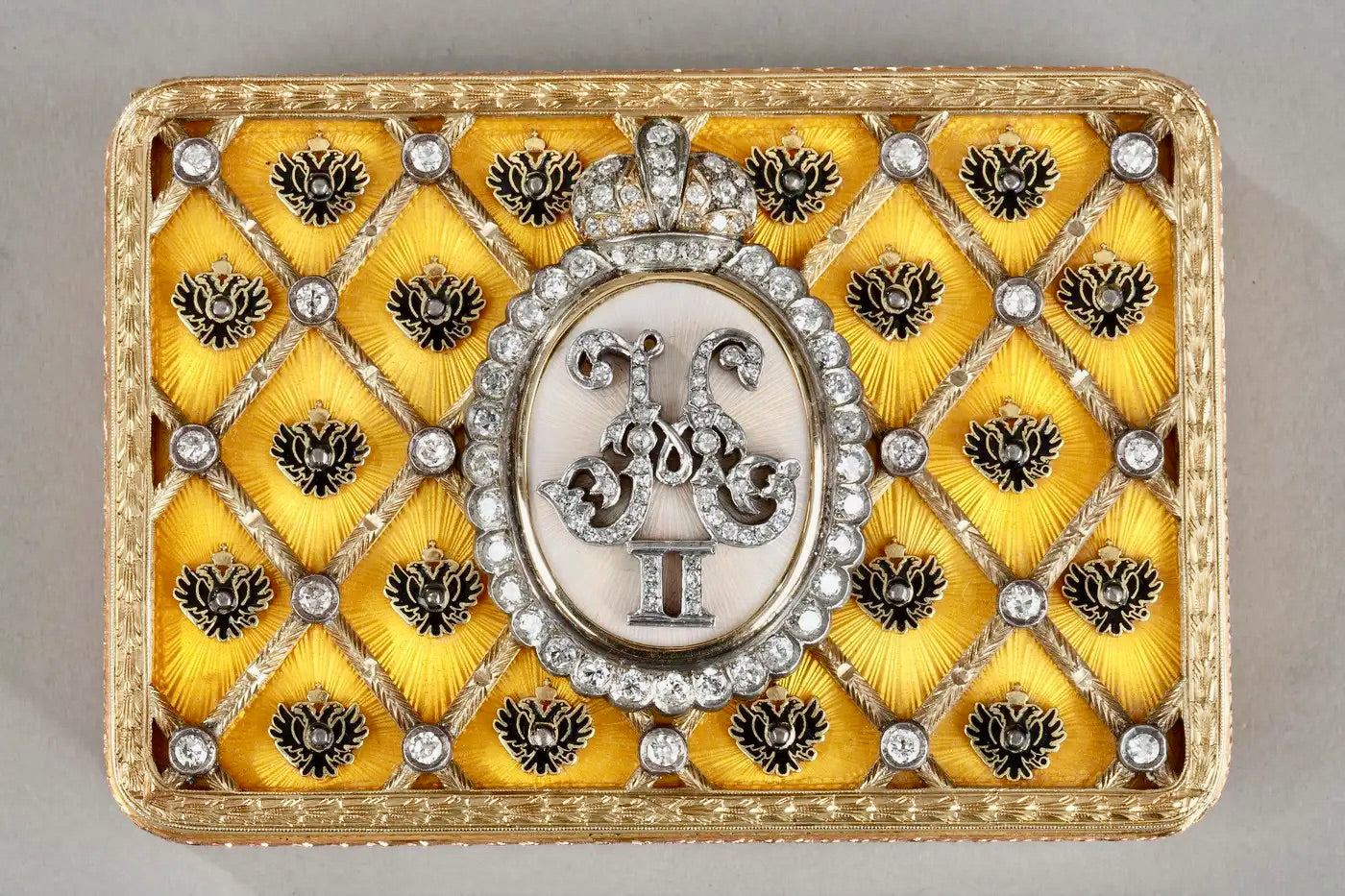 Fabergé 1900 Caja de Rapé de la Coronación del Zar Nicolás II