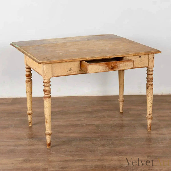 Mesa Sueca de Campo del Siglo XIX con Hoja Desplegable