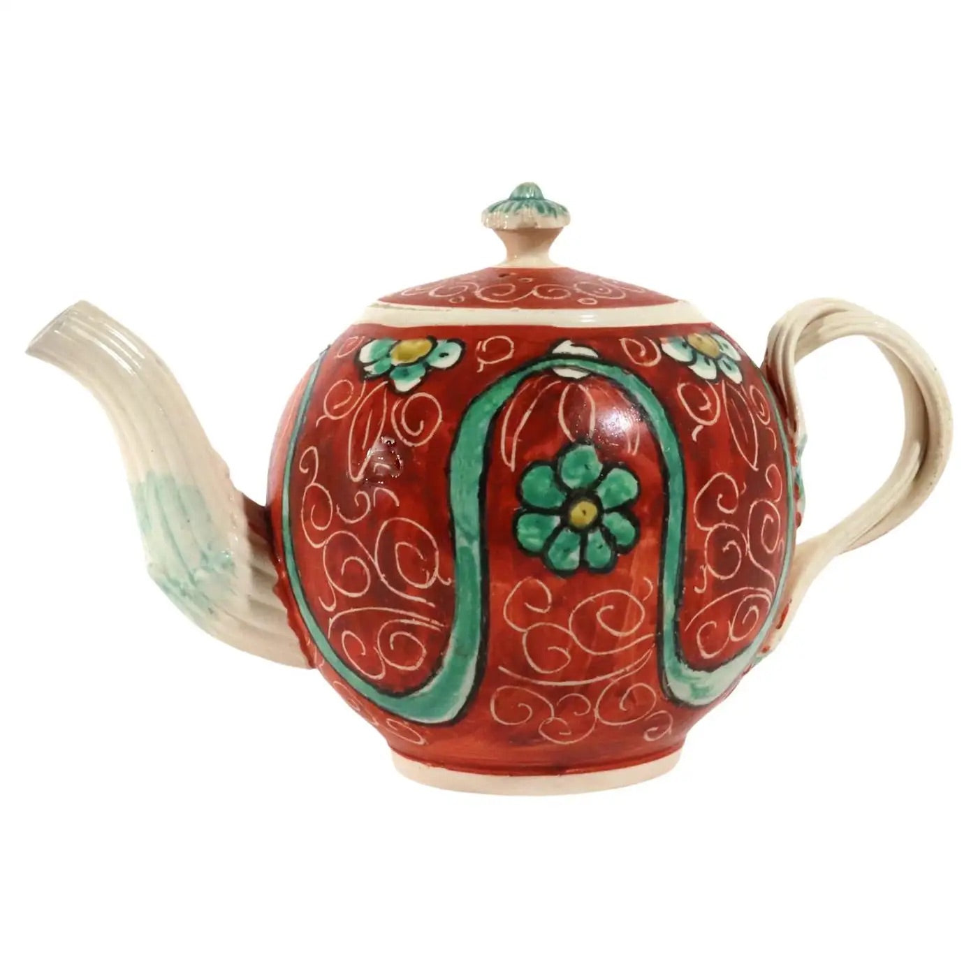 Tetera Creamware Naranja con Tapa | Inglaterra, 1780