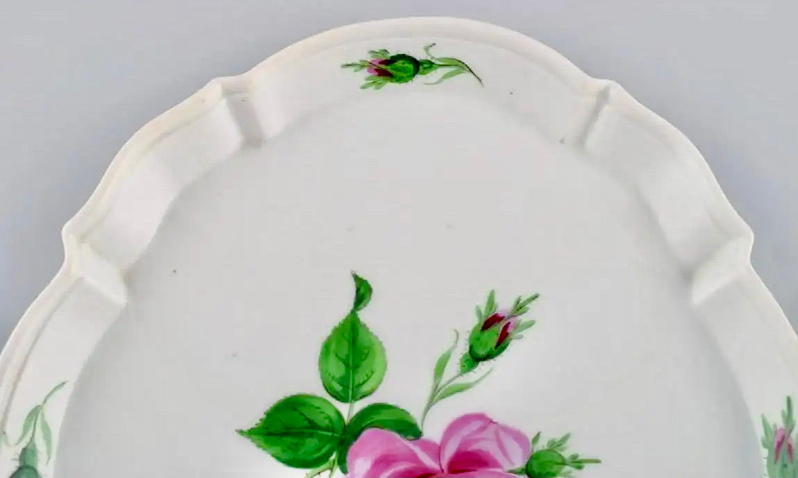 Bandeja de Porcelana con Rosa | Meissen | Alemania, 1920