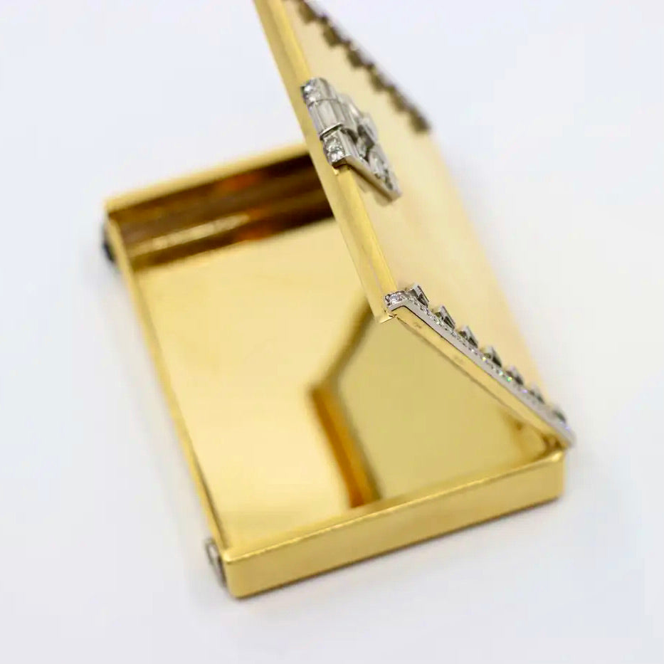 Estuche de Maquillaje Cartier de Oro con Diamantes de 1930