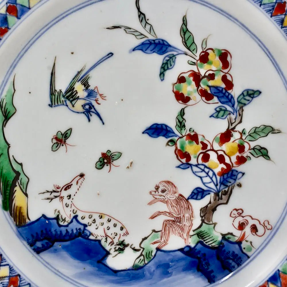 Plato Porcelana | Dinastía Ming | Ko-Sometsuke Wucai | China, 1635