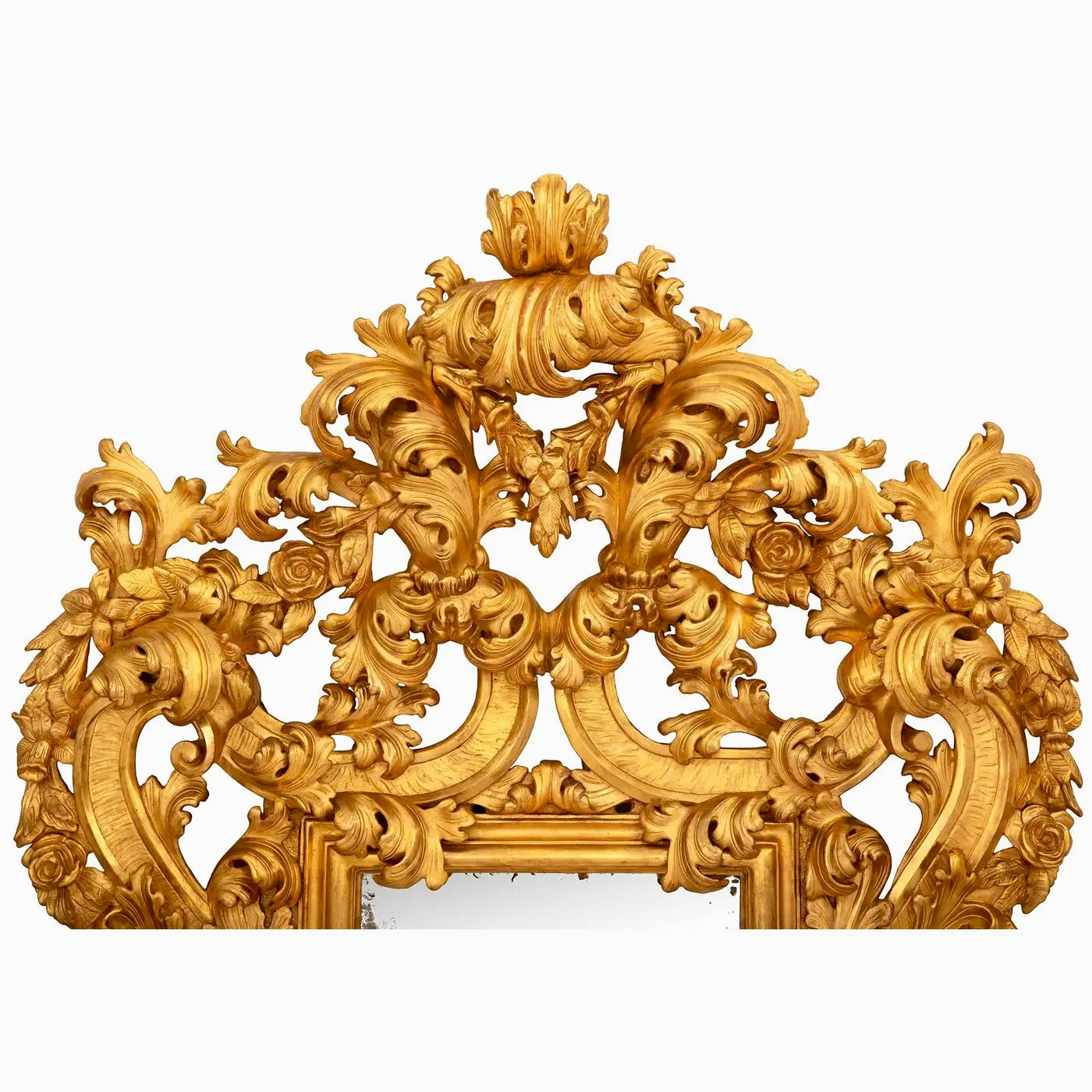 Espejo Barroco Italiano en Madera Dorada del Siglo XVIII