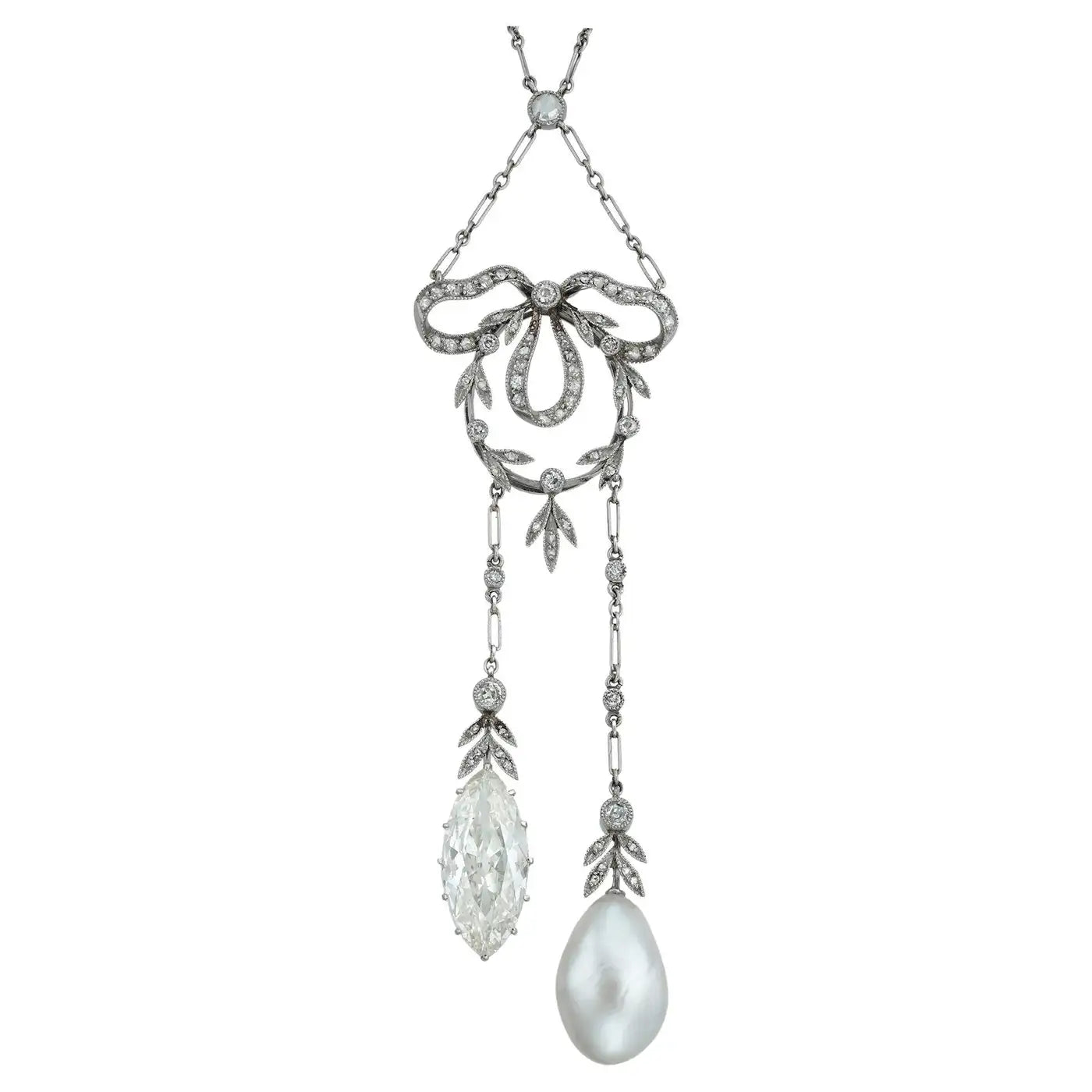 Collar Belle Epoque | Diamantes y Perlas | Marret Frères | Francia, 1901