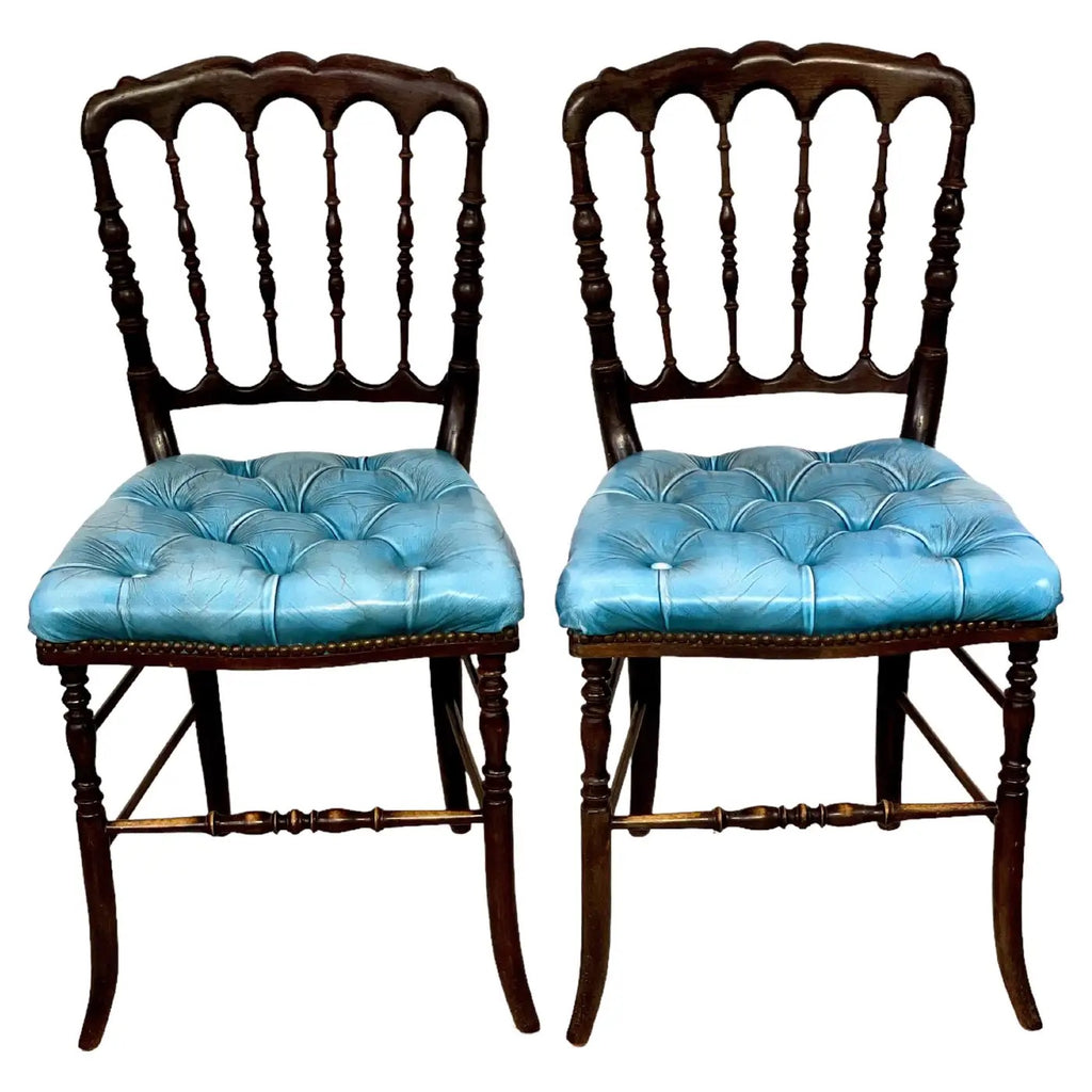 Sillas con tapicería azul | Estilo Napoleón III | Siglo XIX