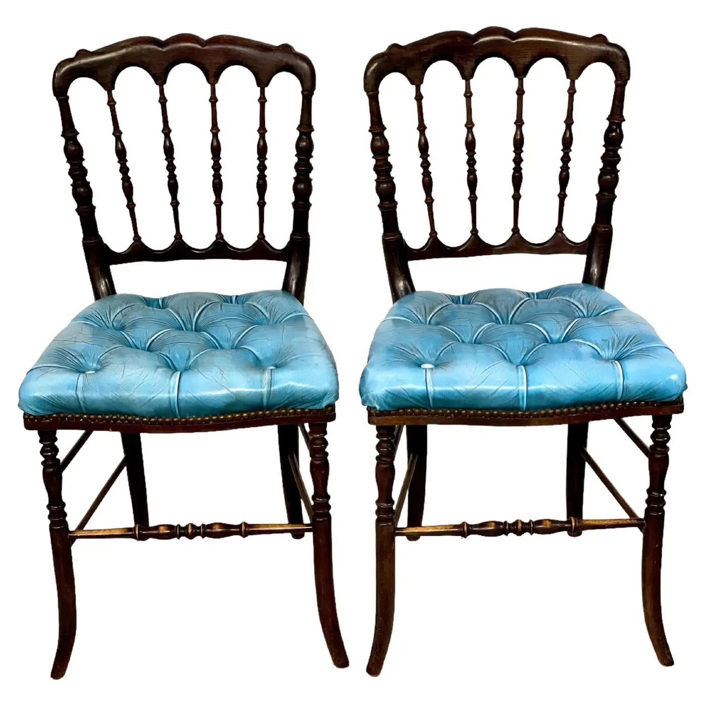 Sillas con tapicería azul | Estilo Napoleón III | Siglo XIX