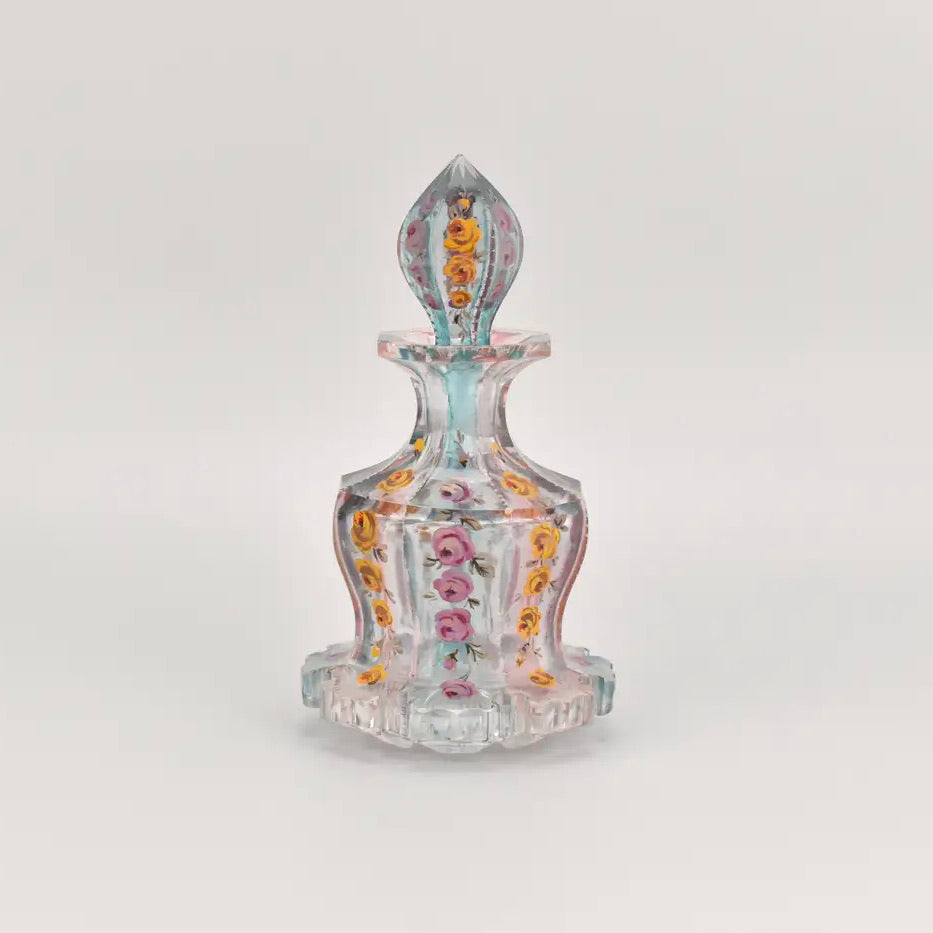 Frasco de Perfume de Bohemian Moser Esmaltado, 1840