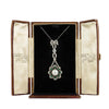 Colgante de Perla Natural Esmeralda y Diamante | Estilo Eduardiano |1910