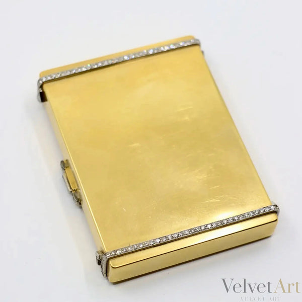 Estuche de Maquillaje Cartier de Oro con Diamantes de 1930