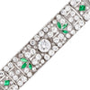 Pulsera Estilo Art Deco | Diamantes y Esmeraldas | Francia, 1920