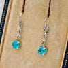 Pendientes Art Déco de Diamantes, Platino y Circonita Azul  de 1910