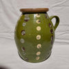 Jarra de Leche Húngara Esmaltada en Verde, 1910