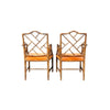 Sillones de Bambú y Terciopelo | Estilo Chippendale | Finales Siglo XX
