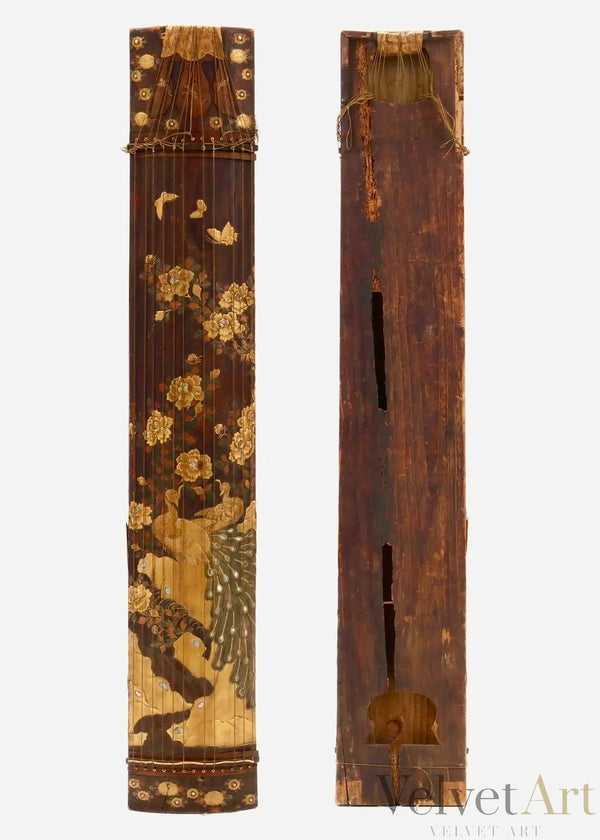 Koto Japonés del Periodo Meiji con Laca Maki-e