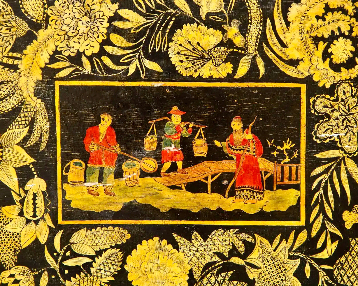 Caja para Plumas | Decoración Chinoiserie | Estilo Regencia | Inglaterra, 1820