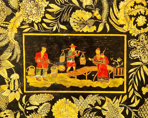 Caja para Plumas | Decoración Chinoiserie | Estilo Regencia | Inglaterra, 1820