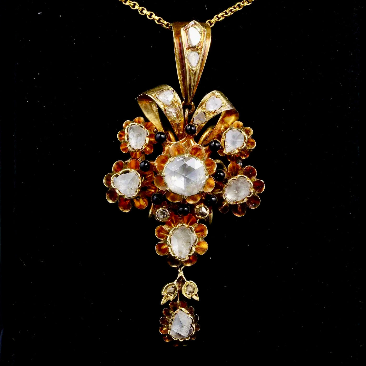 Colgante Diamante Corte Rosa | Estilo Georgiano Siglo XVIII
