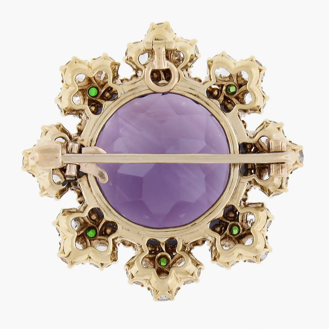 Broche Colgante Victoriano de Oro, Amatista y Brillantes de 1890