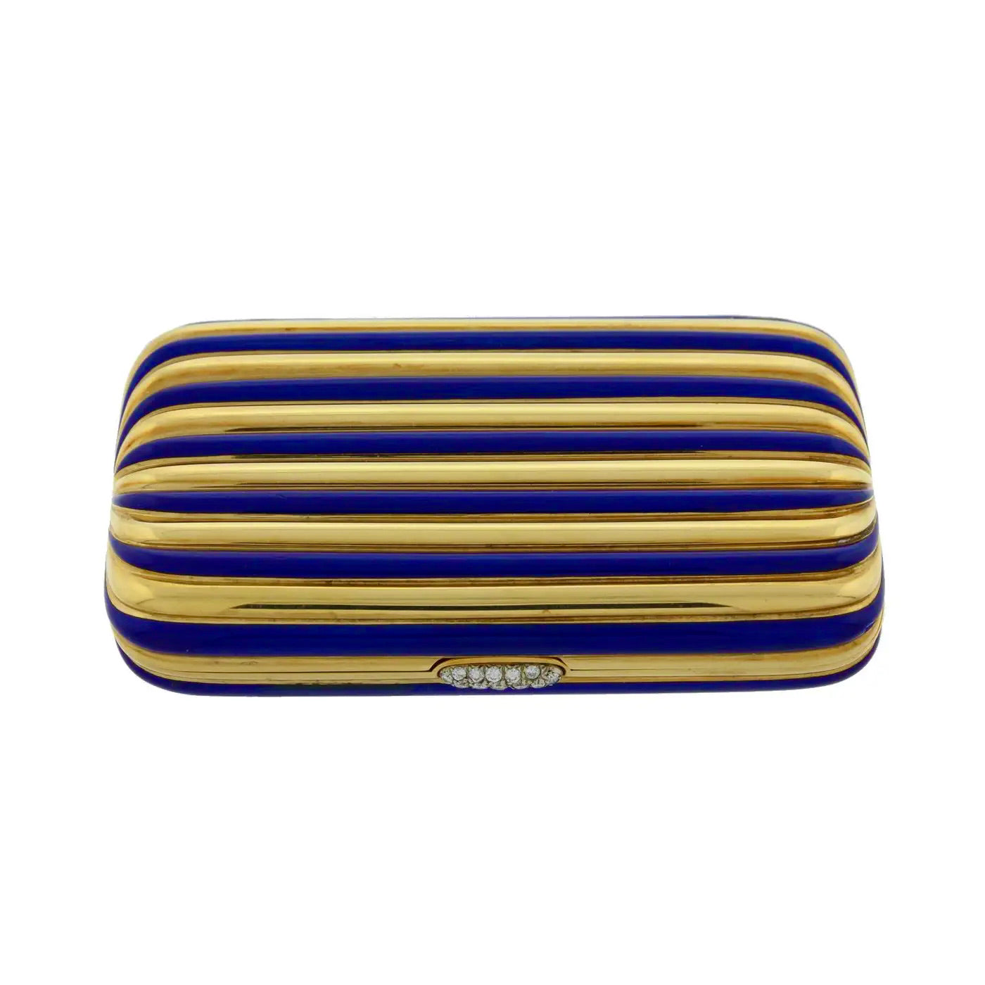 Caja de Maquillaje | Oro, Diamantes y Esmalte Azul | Siglo XX