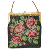 Bolso "Rosas" con Microperlas Grabado en Tono Oro Francia 1950