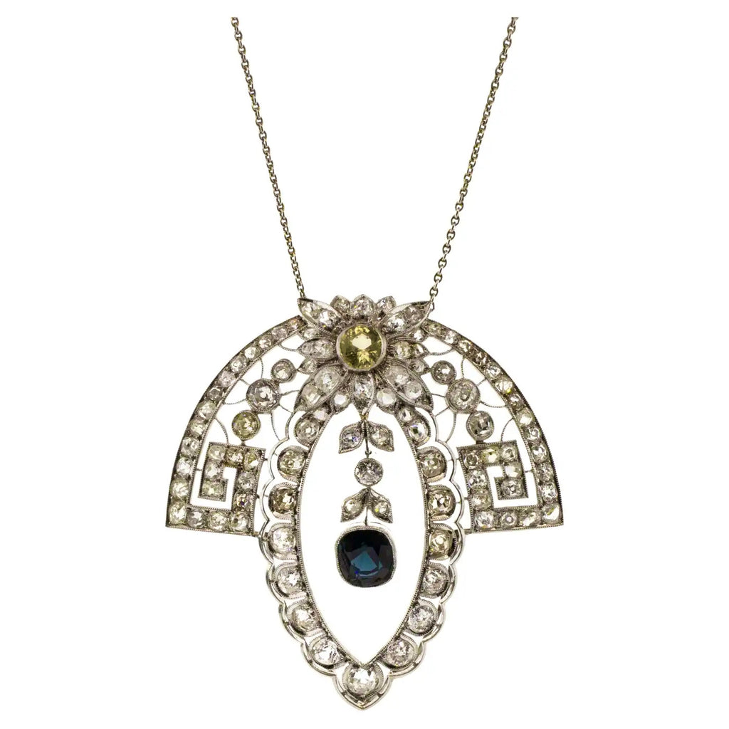 Collar Eduardiano de Zafiro y Diamantes en Platino | Austria, 1901