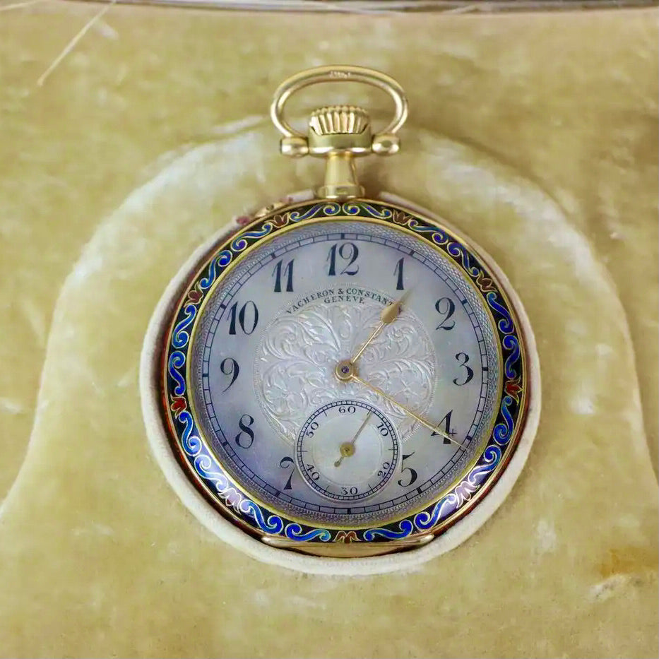 Vacheron Constantin Esmaltado | Reloj de Bolsillo de Oro