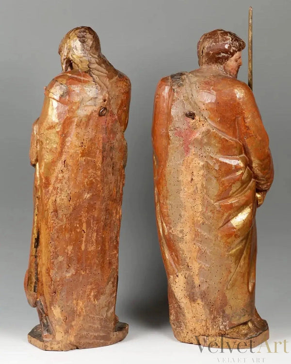 San Juan y San Pablo | Escultura de Madera Policromada | Escuela Castellana Siglo XVI