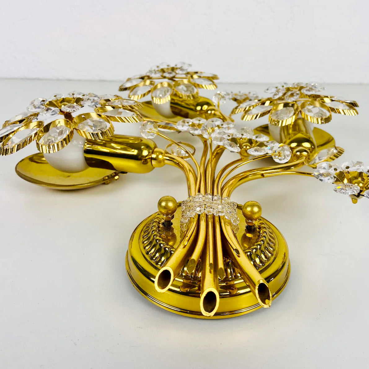 Aplique Palwa Cristal Floral | Alemania, 1960