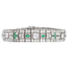 Pulsera Estilo Art Deco | Diamantes y Esmeraldas | Francia, 1920
