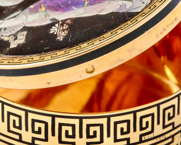 Cartier París Art Deco | Pastillero Chinoiserie Esmaltado de los Años 20