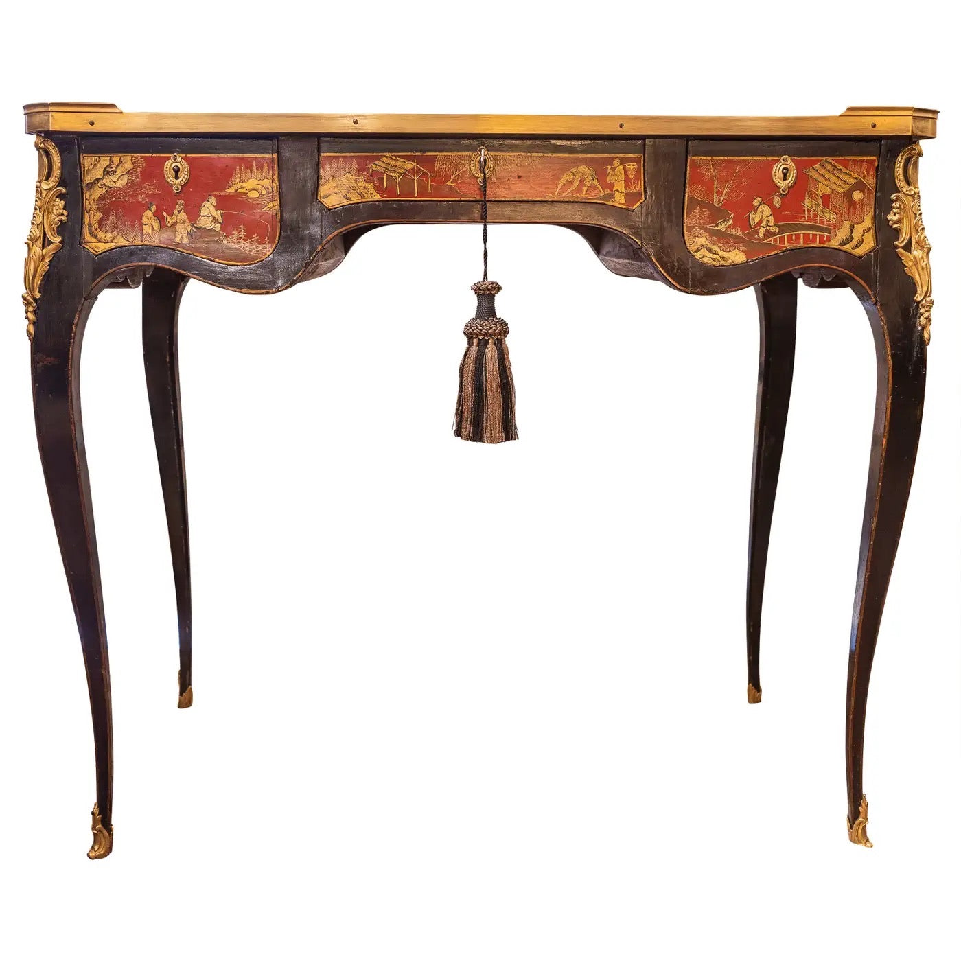 Escritorio Luis XV Chinoiserie Roja | Francia Siglo XIX