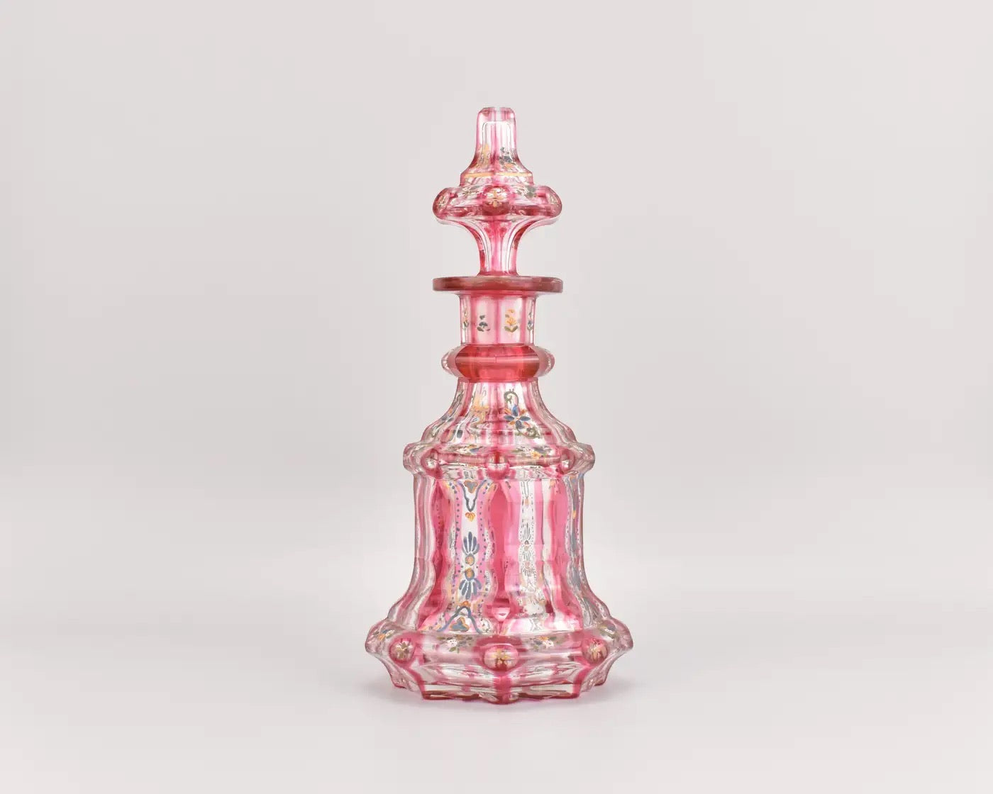 Frasco de Perfume de Vidrio Esmaltado Bohemio, 1840