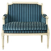 Bergère Marquesa Francesa Luis XVI de Rayas Azules del Siglo XIX