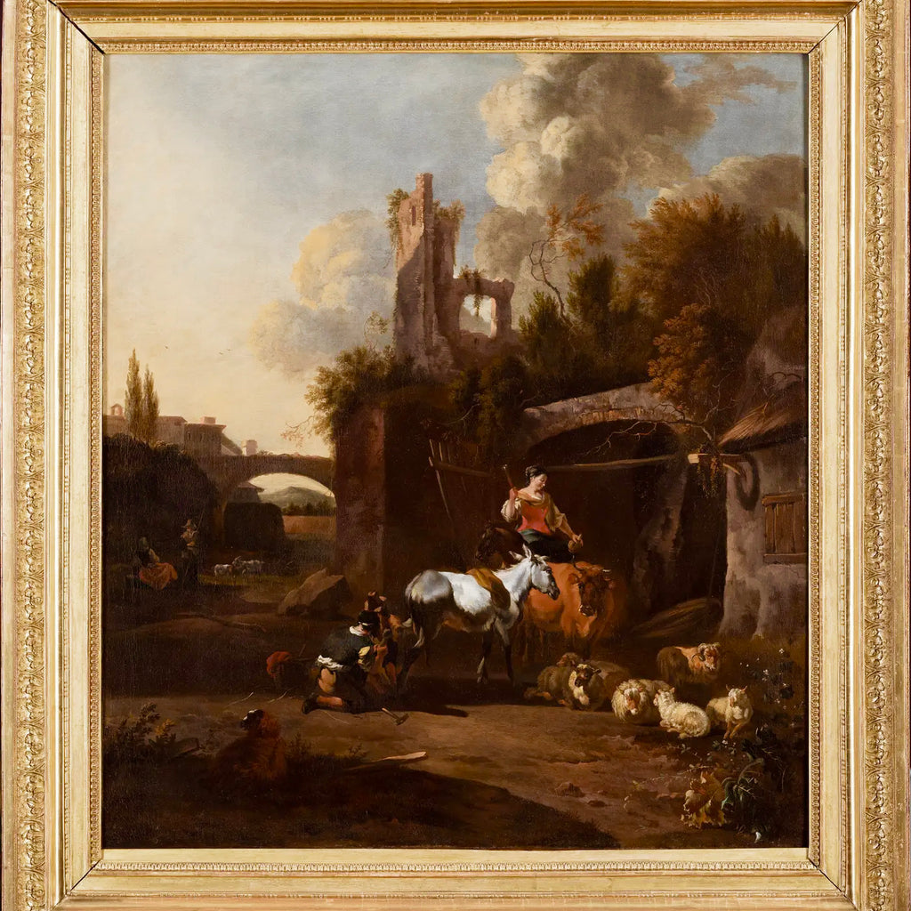 Jan Van Der Bent | “Paisaje Ideal con Bodegón Animal” | Pintura Barroca Holandesa, 1680